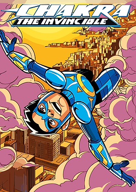 Chakra The Invincible Flying Over City