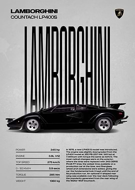 Lamborghini Countach LP400S Poster