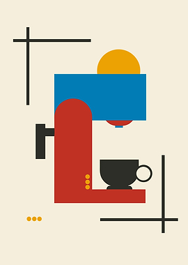 Abstract Coffee Maker and Cup