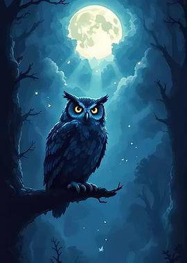 Owl in Moonlight