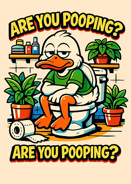 Funny Duck on Toilet