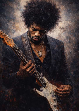 Jimi Hendrix Playing Guitar