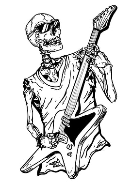Skeleton Rock Guitarist with Sunglasses