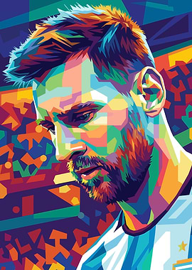 Lionel Messi Pop Art Portrait