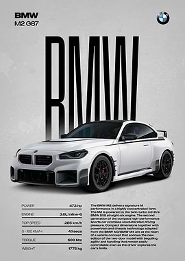 BMW M2 G87 Car Poster