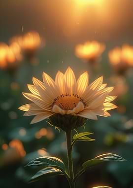Golden Sunflower in Sunlight