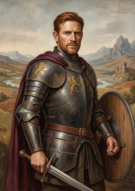 Knight in Armor with Sword and Shield