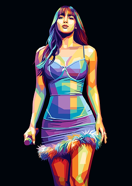 Lisa BLACKPINK Colorful Pop Art