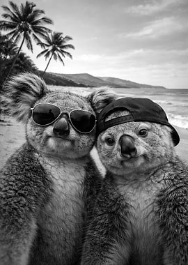 Koalas on a Beach