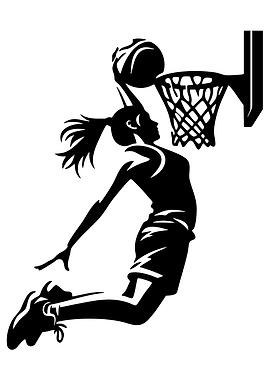 Woman Dunking a Basketball