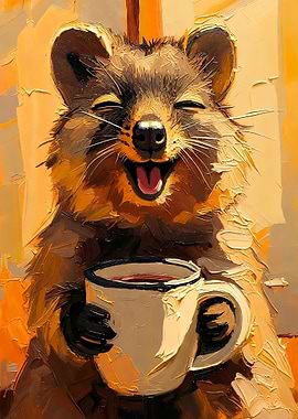 Quokka with Coffee