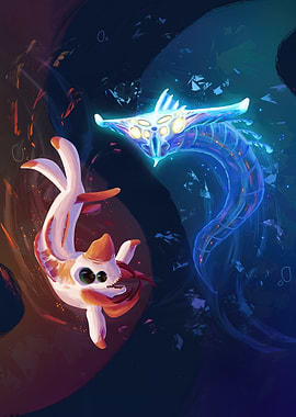 Subnautica Leviathan and Koi Fish