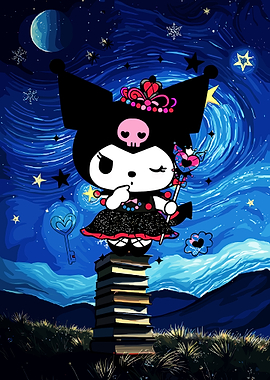 Kuromi in a Starry Night Sky