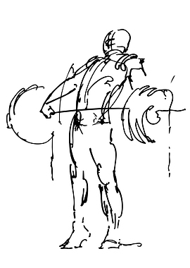 Weightlifter lifting barbell