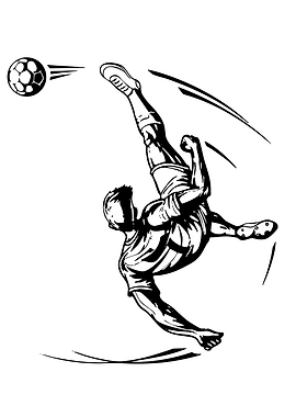 Soccer player performing a bicycle kick