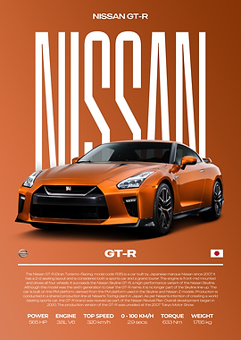 Nissan GT-R Car Poster