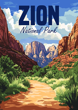 Zion National Park Travel Poster