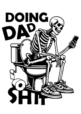 Skeleton Dad on Toilet
