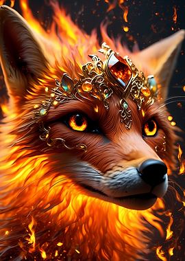 Fiery Fox with Golden Crown