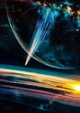 Cosmic Collision and Planetary Sunrise