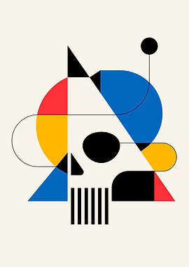 Geometric Skull Abstract Art