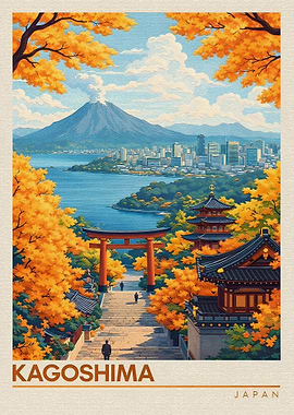 Kagoshima Travel Poster