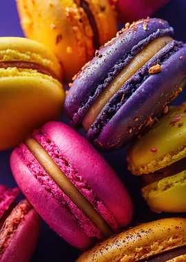 Colorful Macarons with Cream Filling