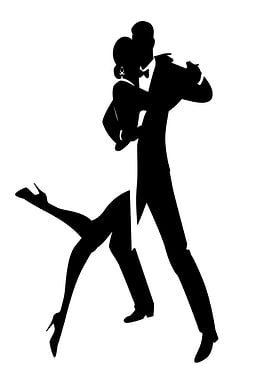 Silhouette of a dancing couple