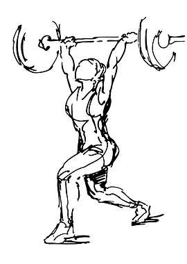 Weightlifter performing an overhead lift
