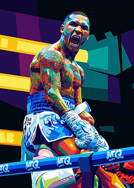 Boxing Champion in Pop Art Style