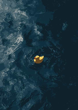 Rubber Duck Floating on Water