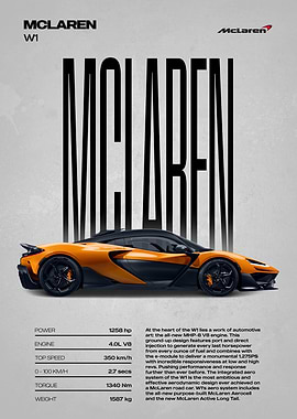 McLaren W1 Supercar Poster