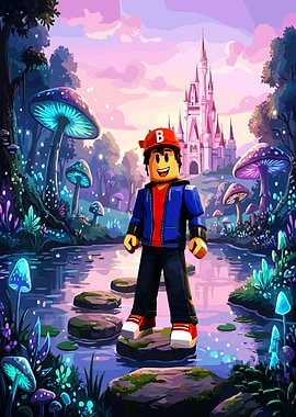 Roblox Character in Fantasy Mushroom Forest