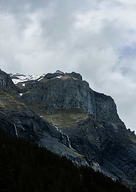 Majestic Mountain with Waterfalls