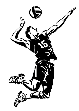 Volleyball Player Spiking Ball