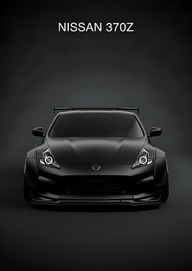 black Nissan 370Z sport car poster