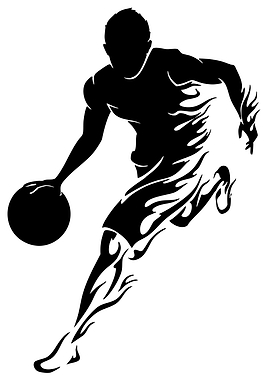 Basketball Player with Flame Accents