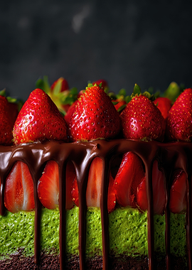 Strawberry Chocolate Drip Cake