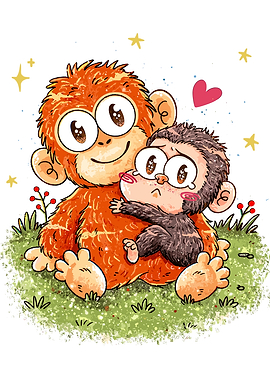 Punch Monkeys Hugging
