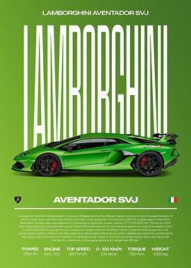 Lamborghini Aventador SVJ Car Poster