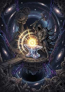 Cosmic Blacksmith Forging a Star