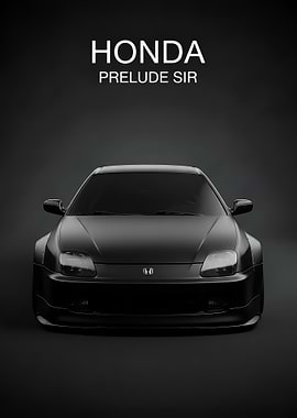 black Honda Prelude SIR car poster