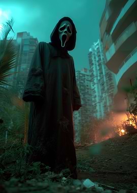 Ghostface in a Post-Apocalyptic City