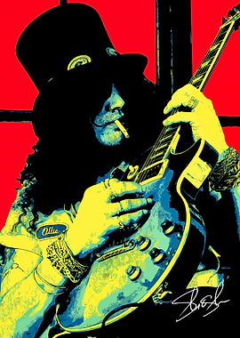 Slash Playing Guitar Pop Art