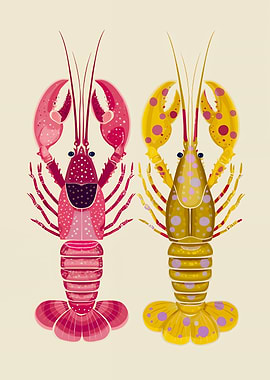 Two Stylized Lobsters