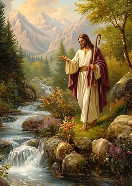 Jesus in a Mountain Landscape