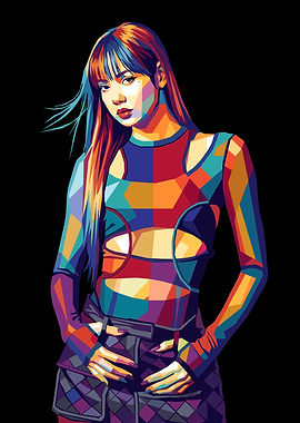 Colorful Pop Art Portrait of Lisa