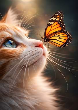 Cat and Butterfly Close-up