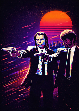 Pulp Fiction Retro Sunset Scene