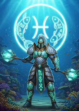 Pisces Warrior in Underwater Realm